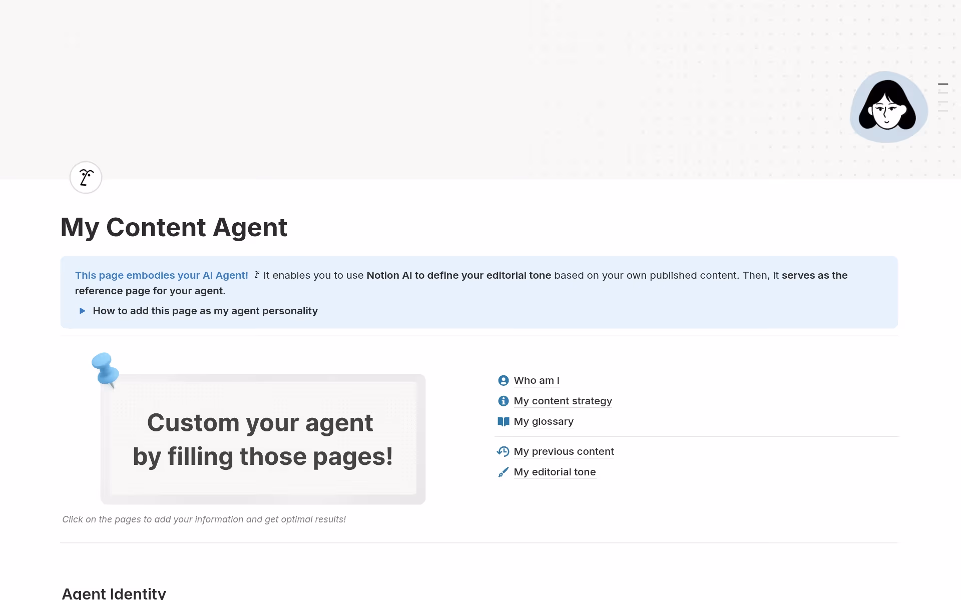 Screenshot of Your agent, your rules collection by Notion